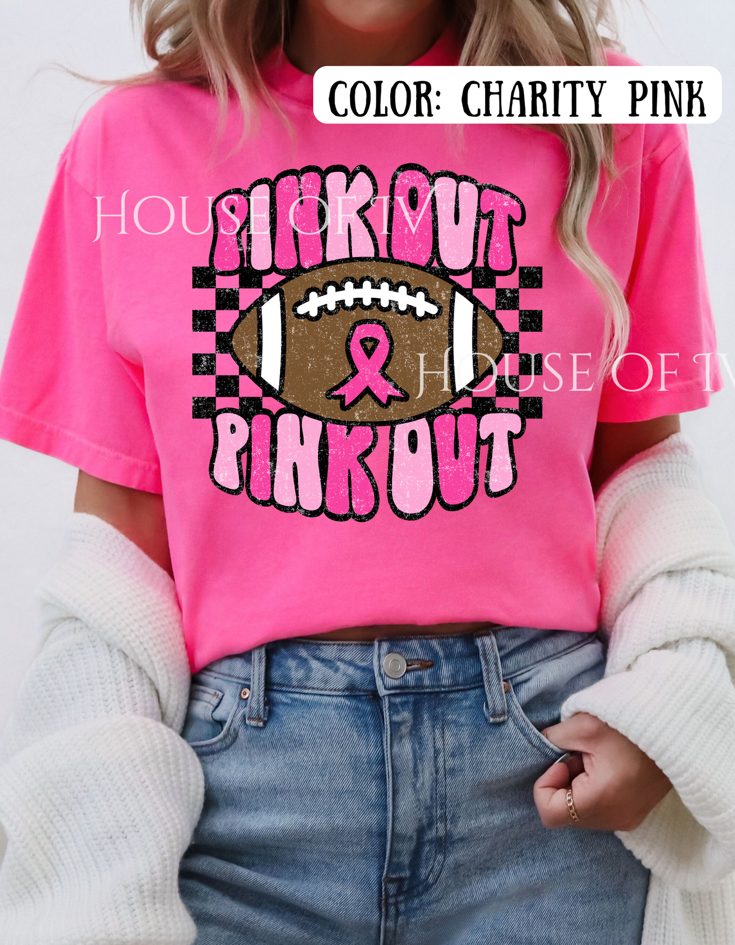 Checkered Pink Out Football