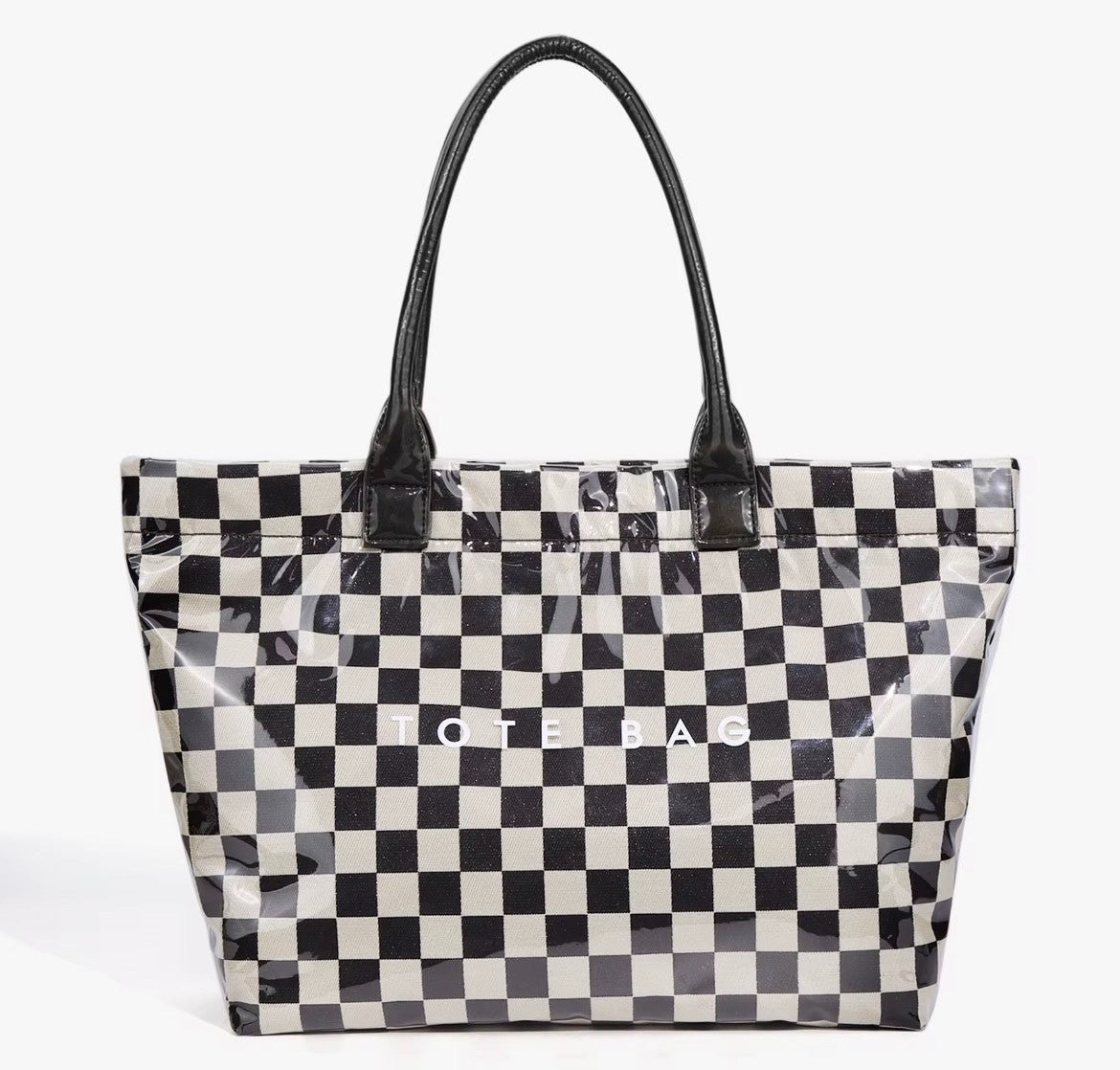 Large Checkered Tote