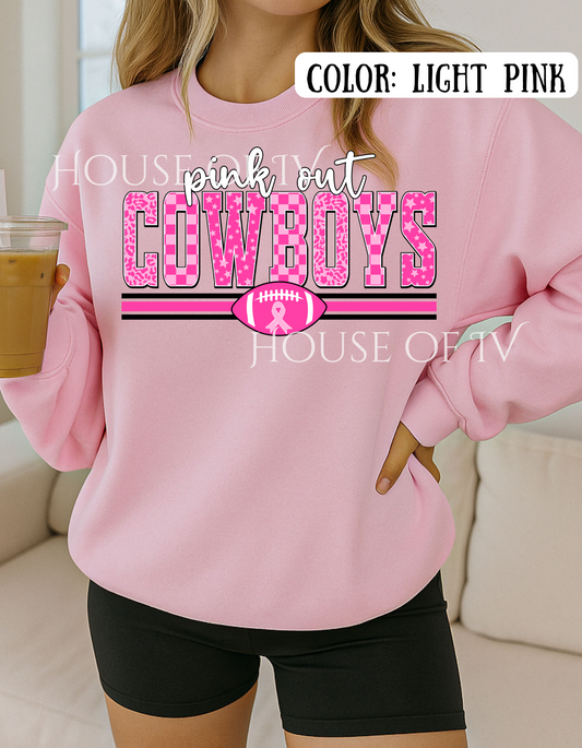 Pink Out Checkered Cowboys