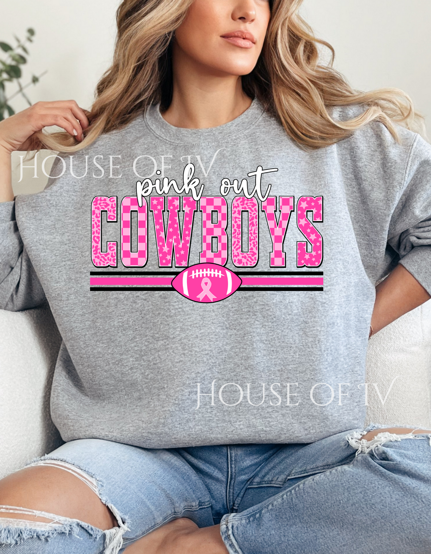 Pink Out Checkered Cowboys
