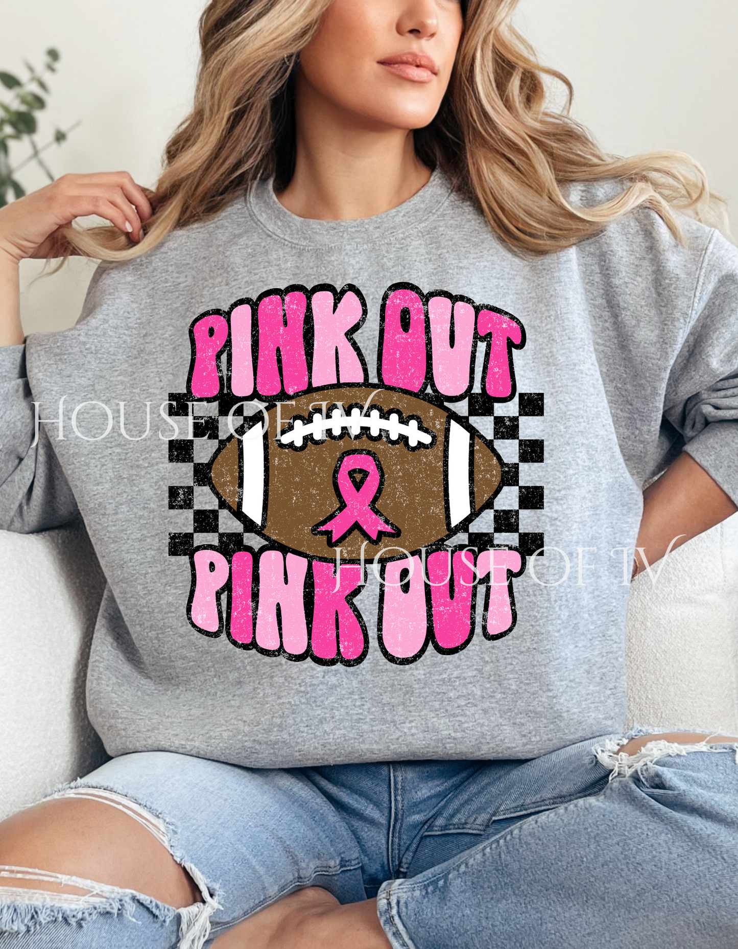 Checkered Pink Out Football