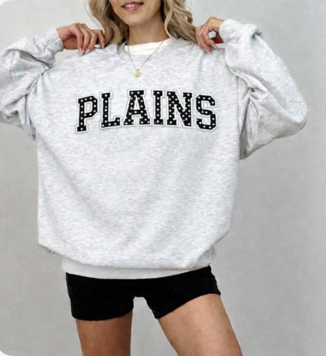 Plains Polka Dot Embroidery Sweatshirt