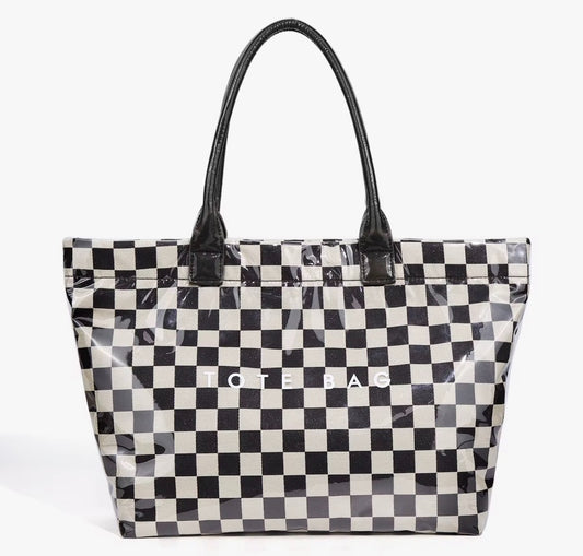 Large Checkered Tote